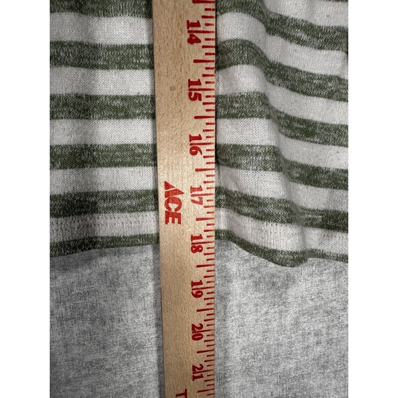 Pony Tails Junior’s Green/ White Striped Long Sleeve Crop Sweater Size M 10/12 - Picture 7 of 8